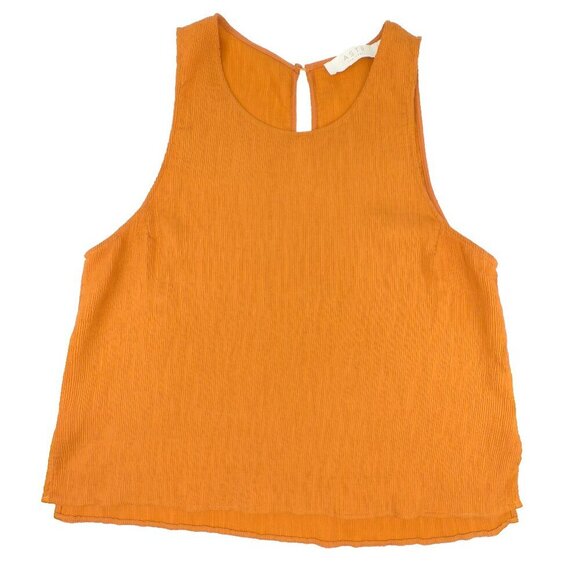 ASTR The Label  Scoop Neck Ribbed Sleeveless Apricot Orange Berlin Tank Blouse L - Picture 2 of 8